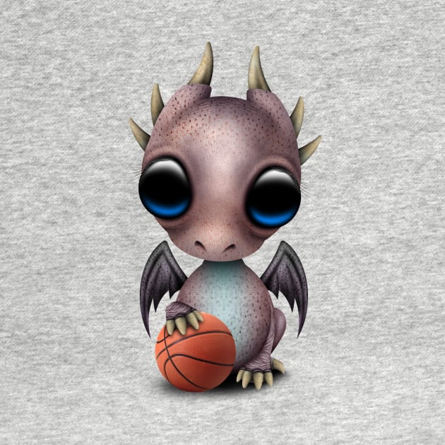 Baby Dragon Playing With Basketball by jeffbartels